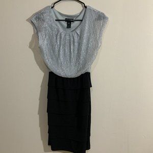 Enfocus Studio - Sleeveless Sheath Dress - Silver Black